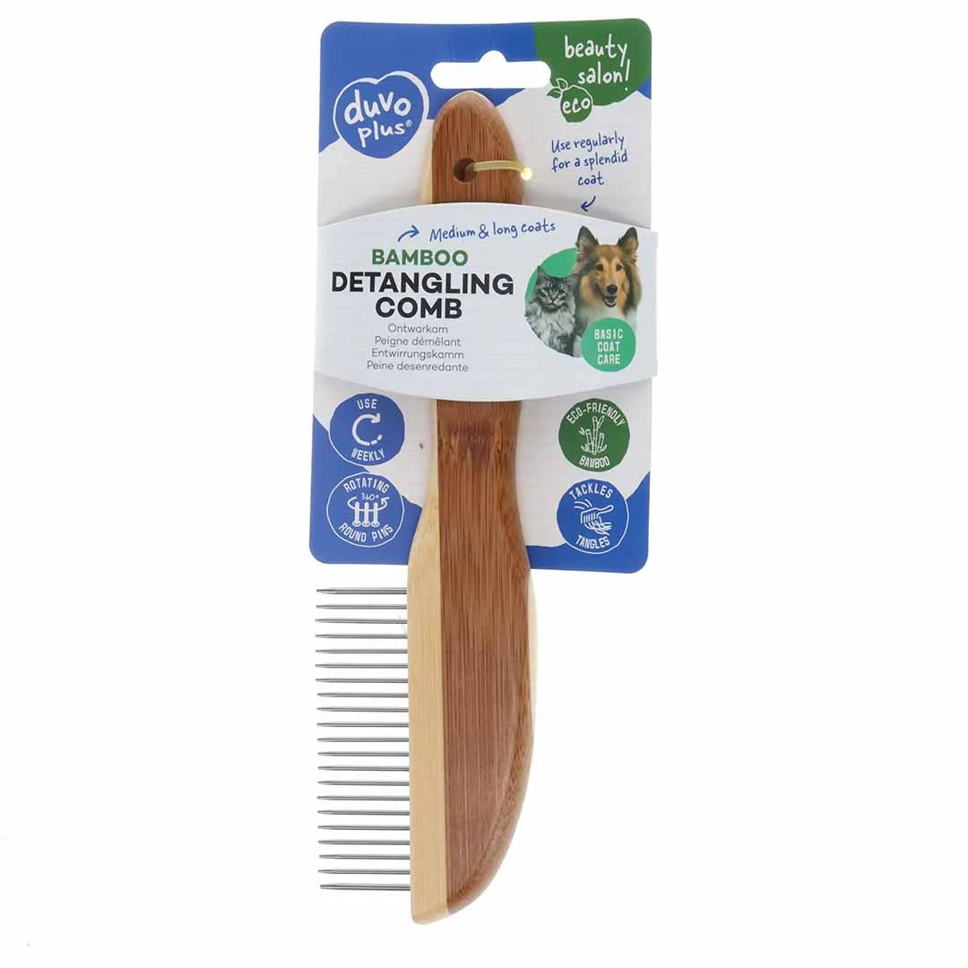 Duvo+ Bamboo Detangling comb 31 pins - grooming tools