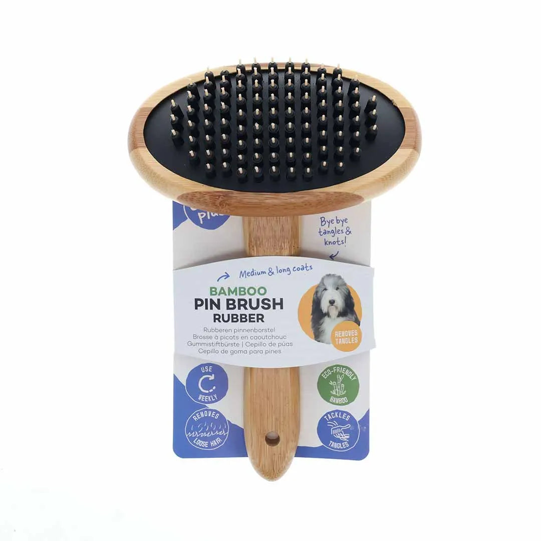 Duvo+ Bamboo massage brush - grooming tools