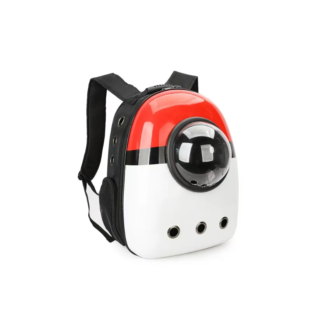 Petbroo Stylish white, red and black backpack pet carrier - cat carrier
