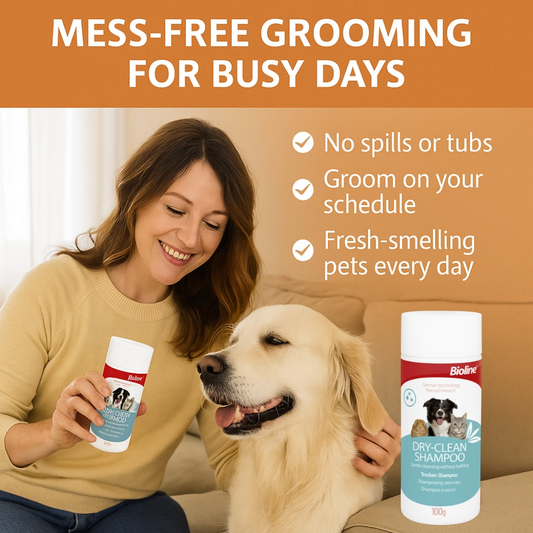 Bioline dry clean shampoo -100g pet grooming