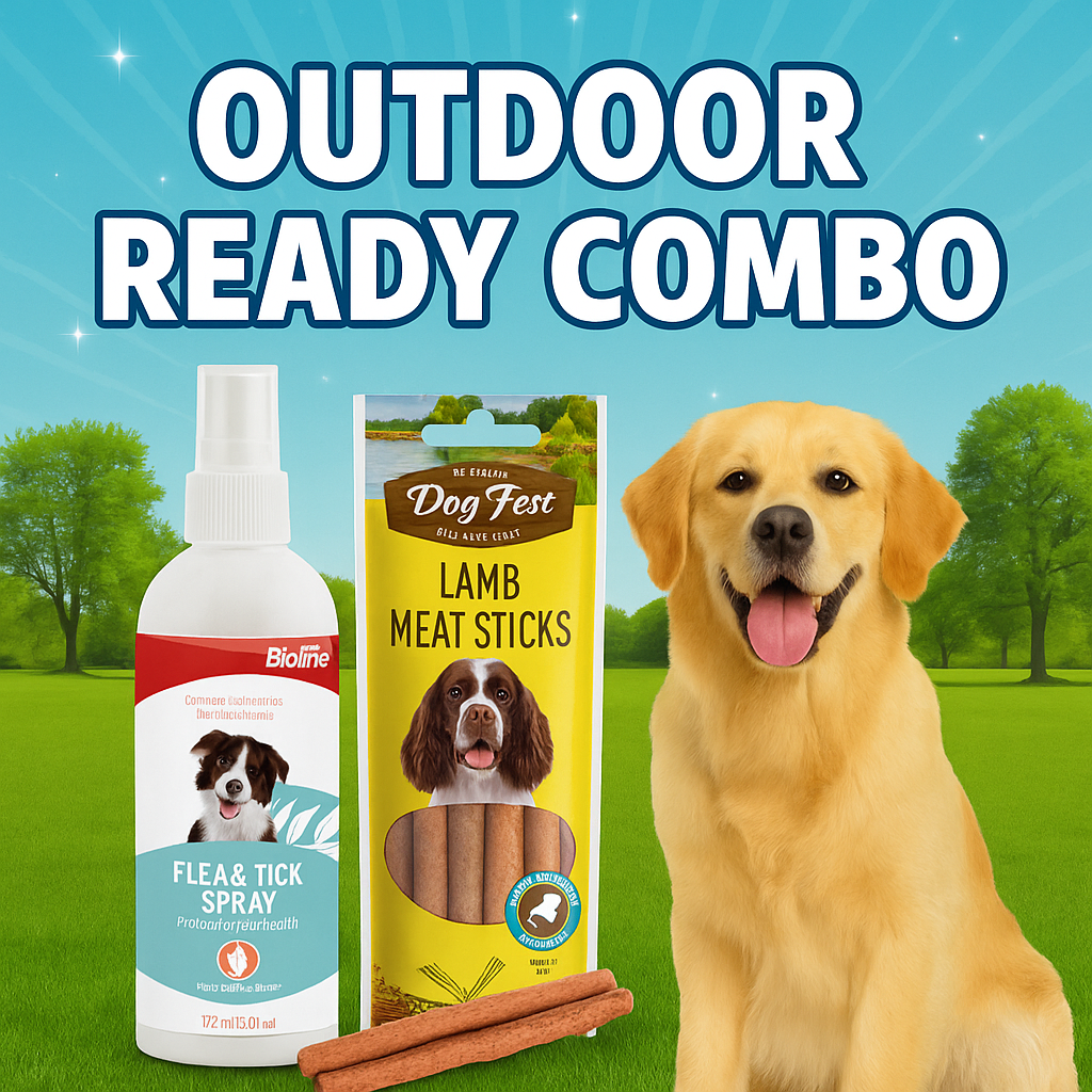 Outdoor Ready Combo for Dogs β Tick spray + Dog Treat Pack = Protection + reward