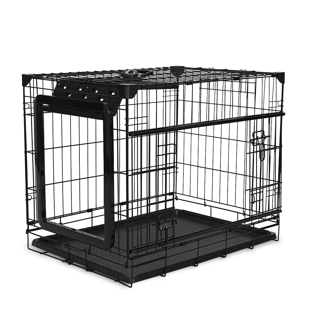 Topline dog bench sliding & folding door Black - dog cage