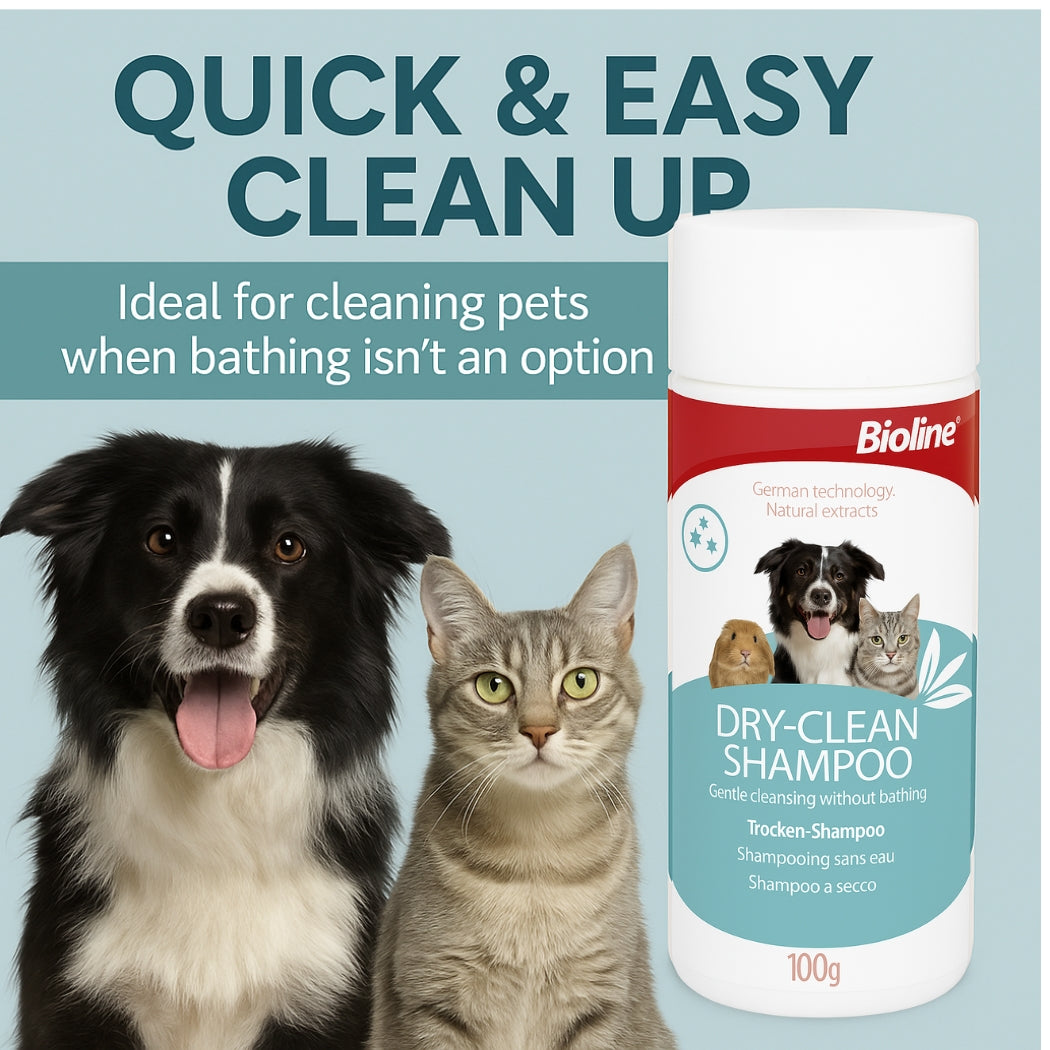 Bioline dry clean shampoo -100g pet grooming