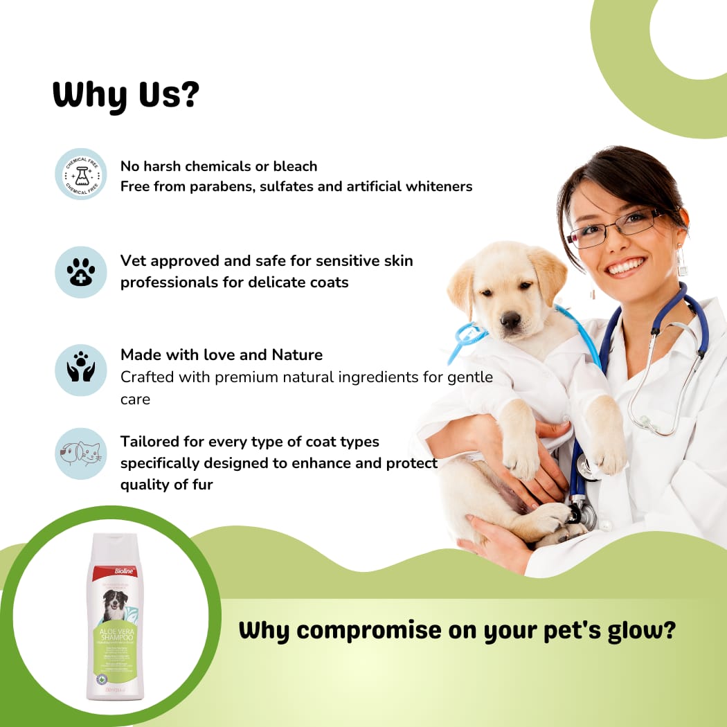 Bioline Aloevera shampoo 250ml pet grooming