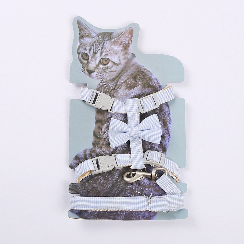 Petbroo Cat Leash & Harness with Bow
