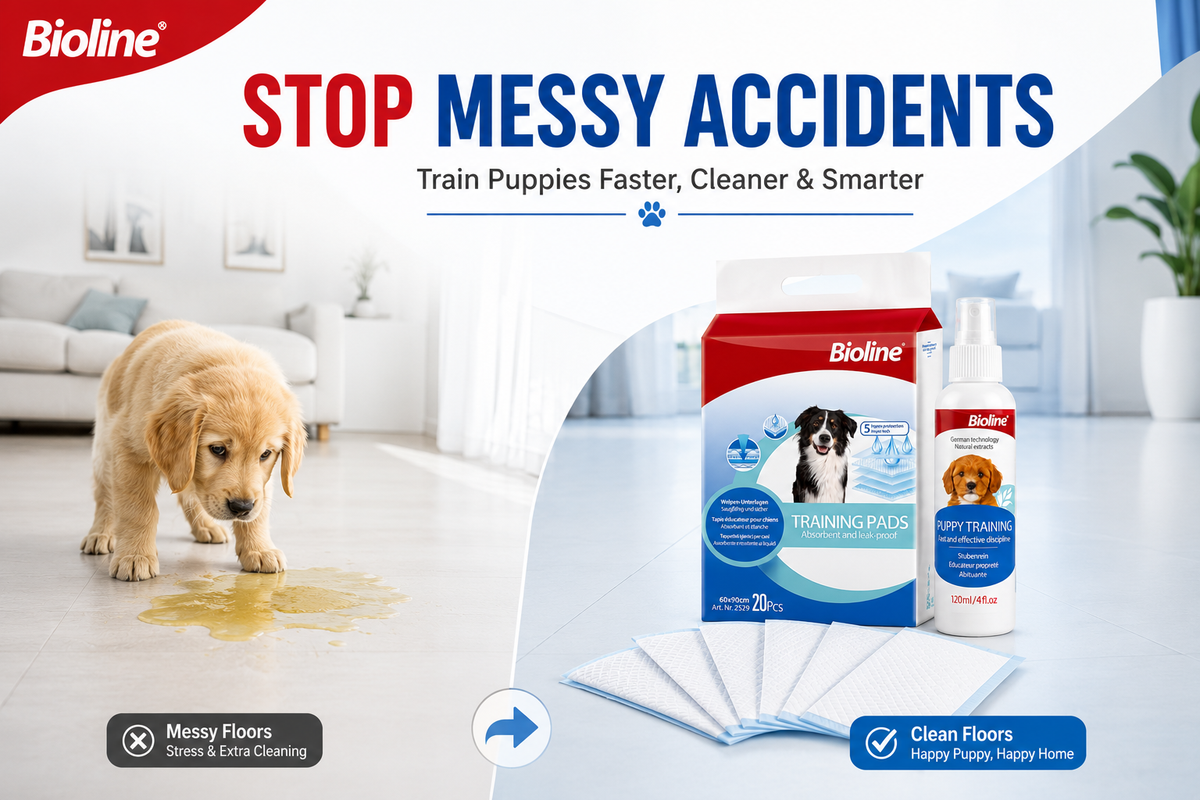 Puppy Potty Training Combo | 50ml Training Spray + 7 Leak-Proof Training Pads