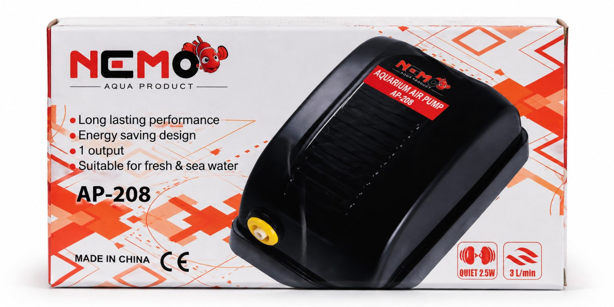 NEMO AP-208 Aquarium Air Pump – 2.5W, 3 L/Min, 1 Output