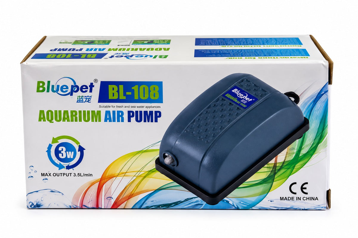 Bluepet BL-108 Aquarium Air Pump – 3W, 3.5 L/Min, Single Outlet