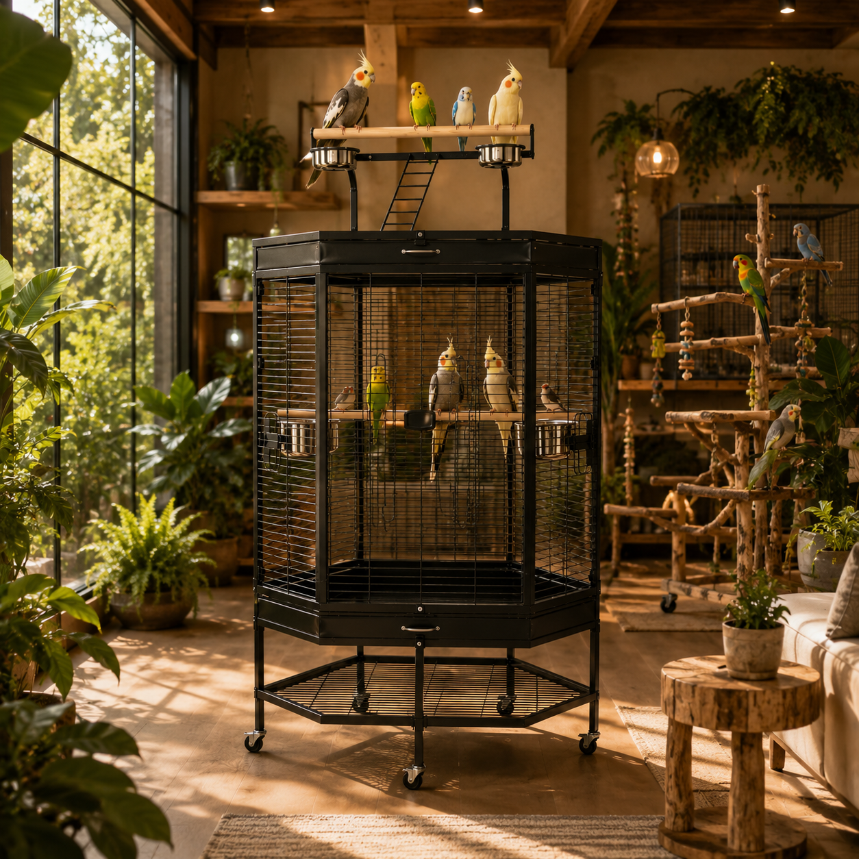 DAYANG A46 PREMIUM PLAYTOP FLIGHT CAGE FOR FINCHES, BUDGIES & COCKATIELS – 94 × 70 × 165 CM