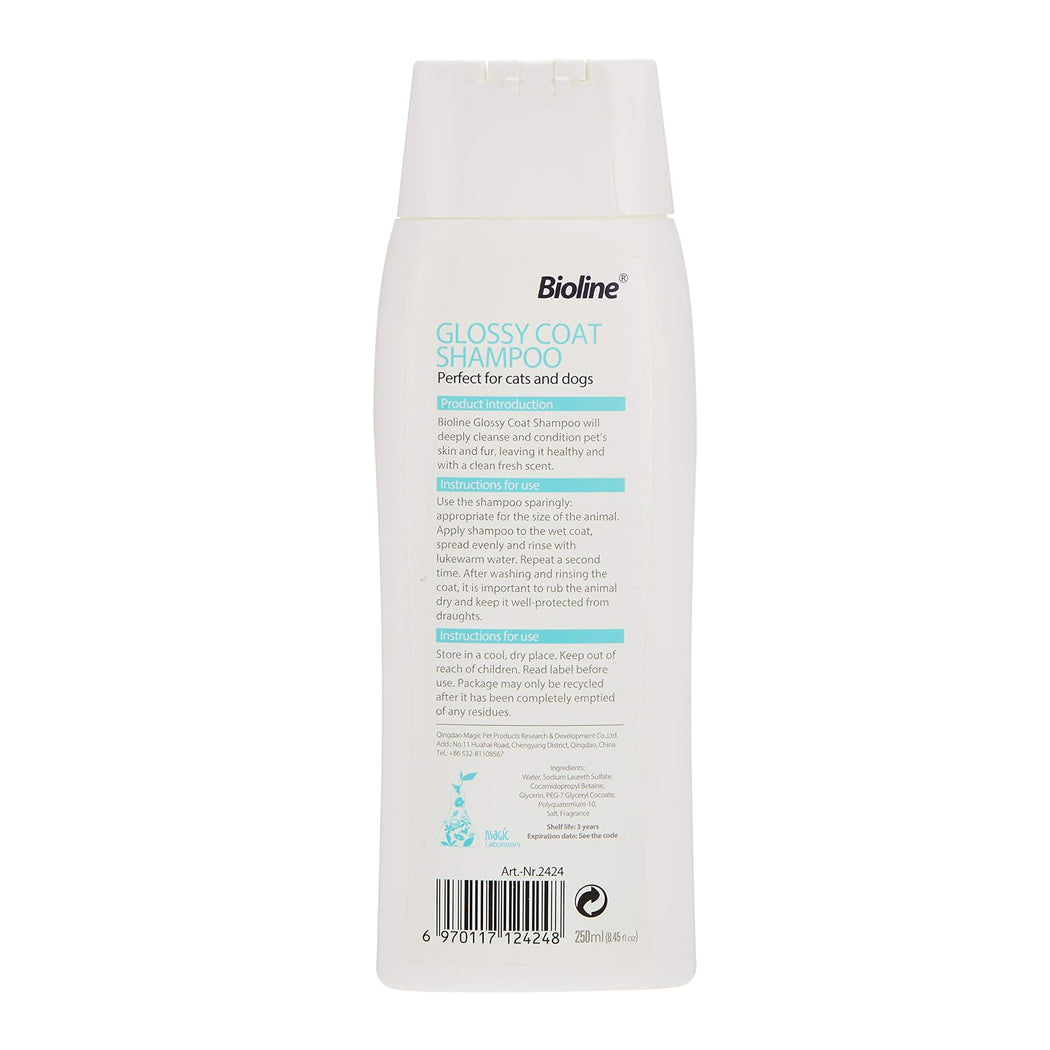 Bioline Glossy coat Shampoo 250ml - pet grooming