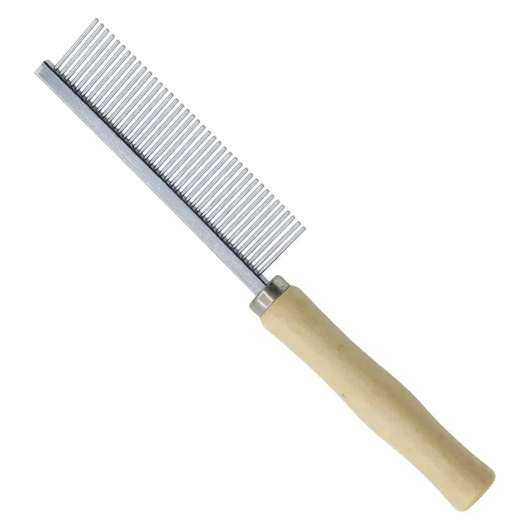 Petbroo steel comb with wooden handle- grooming brush-  grooming tools