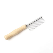 Petbroo steel comb with wooden handle- grooming brush-  grooming tools