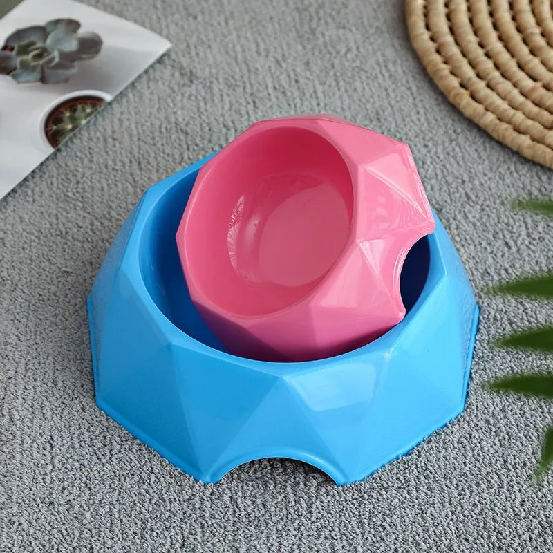Petbroo crystal shaped stylish feeding bowl, suitable for cats, small puppies- pet feeding