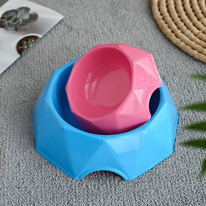 Petbroo crystal shaped stylish feeding bowl, suitable for cats, small puppies- pet feeding