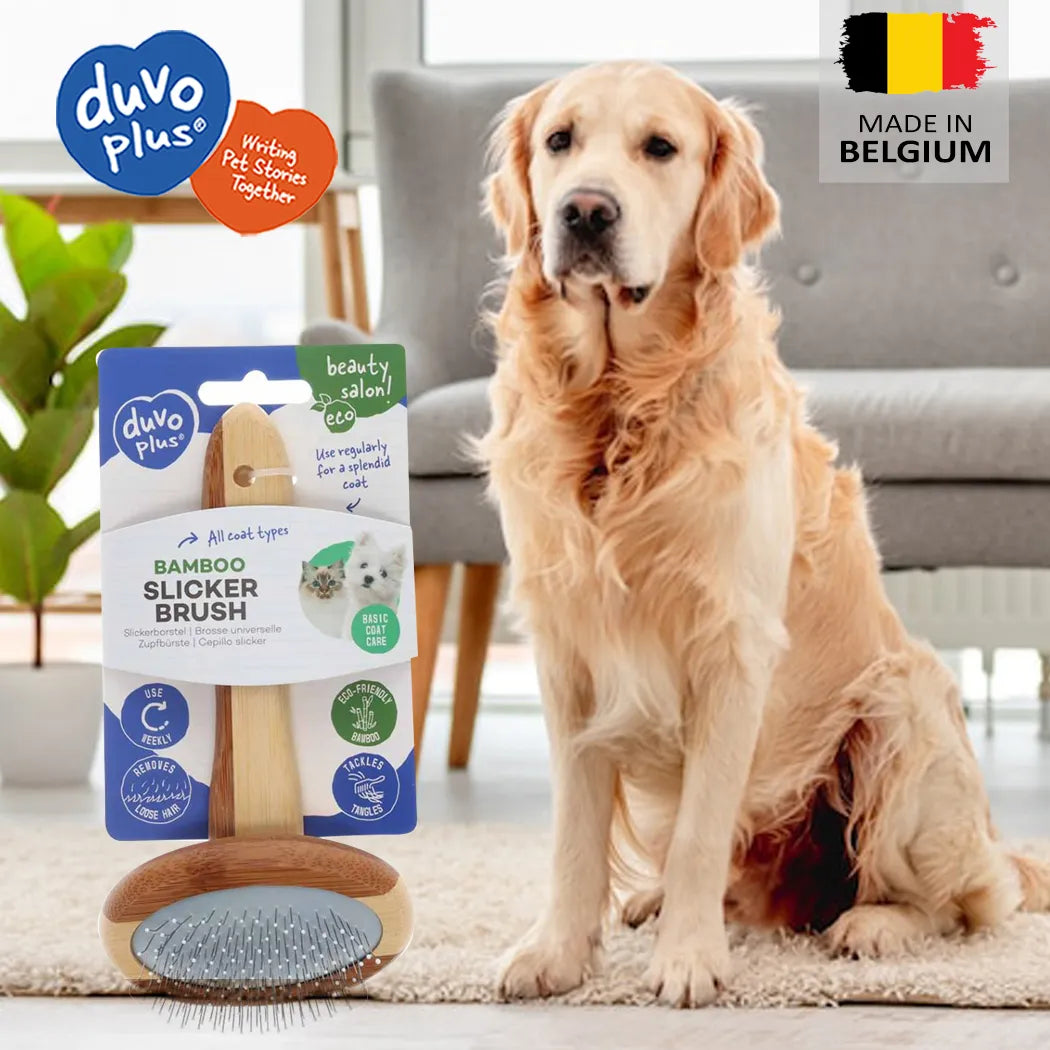 Duvo+ Bamboo slicker brush -  grooming tools