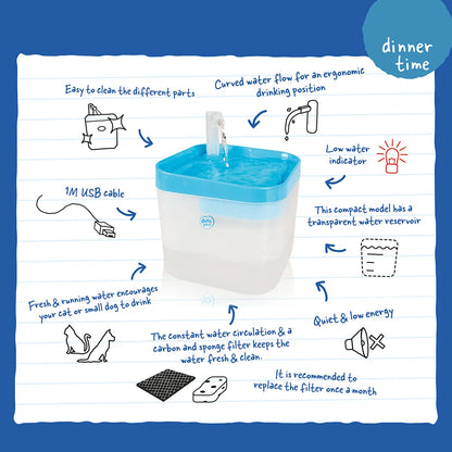 Duvo+ Transparent drinking fountain, dog travel essentials