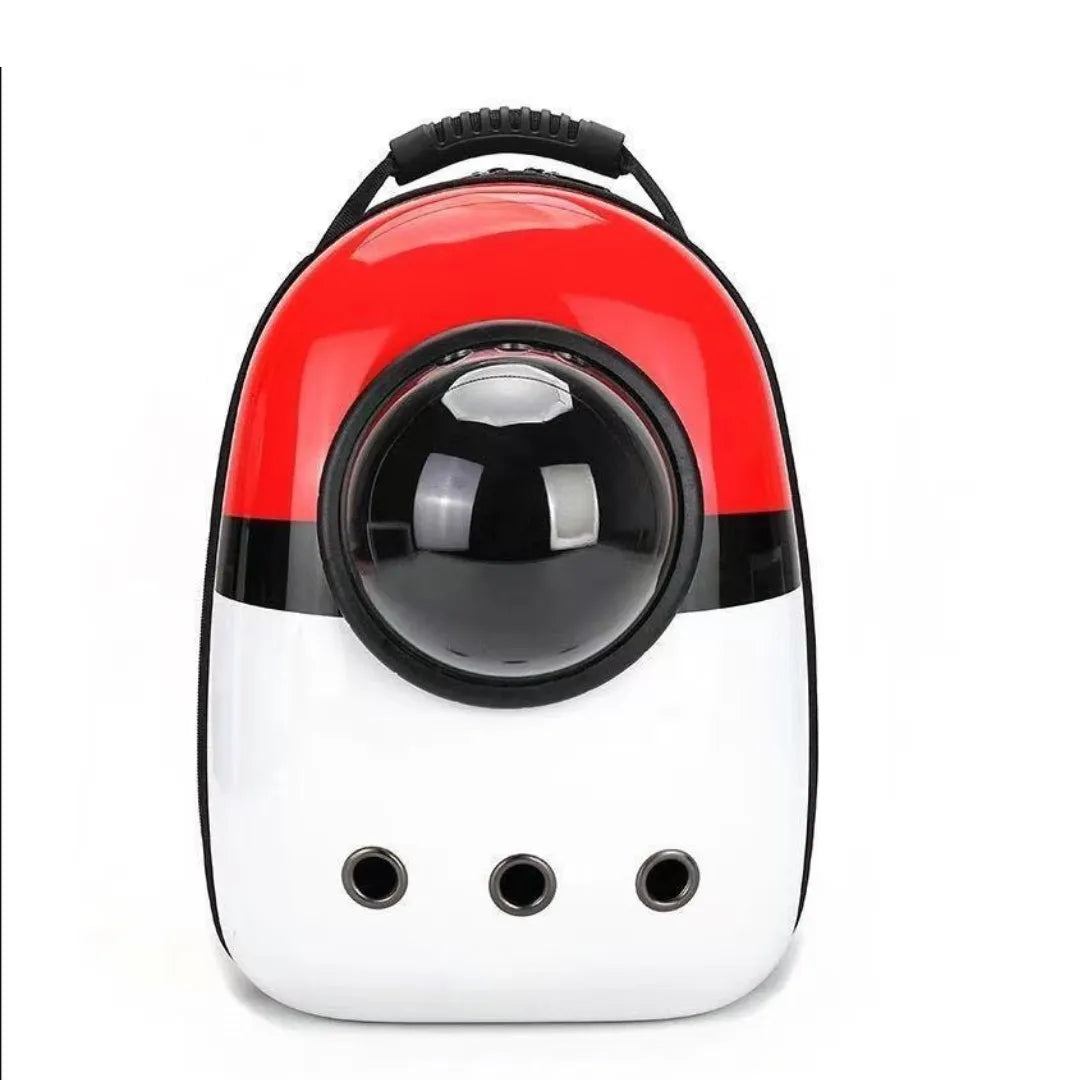 Petbroo  Stylish white, red and black backpack pet carrier - cat carrier