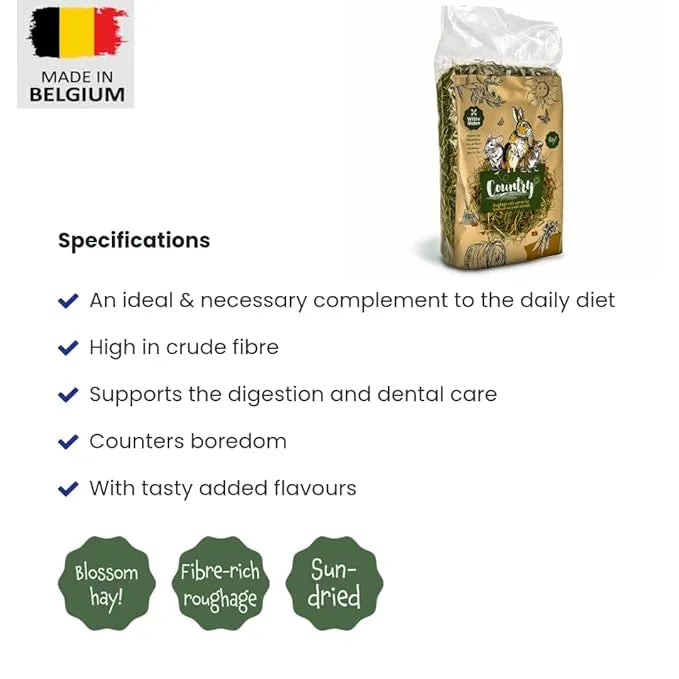 Country Blossom Hay with Carrot - 500gm small animal forage