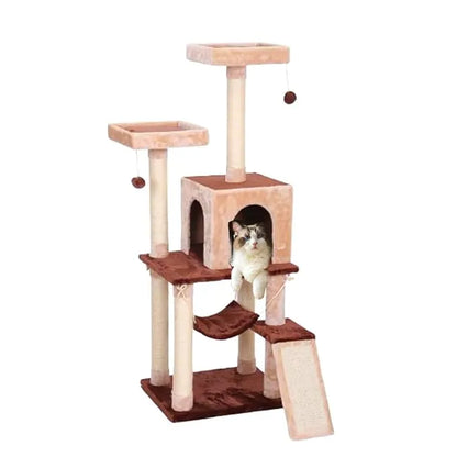 Catry Multi-Level Cat Tower with Hammock, Condo & Scratcher - cat scratcher