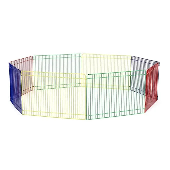 Dayang 8-Piece Foldable Rainbow Small Animal Playpen – 36"- hamster