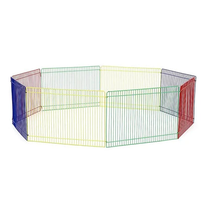Dayang 8-Piece Foldable Rainbow Small Animal Playpen – 36"- hamster