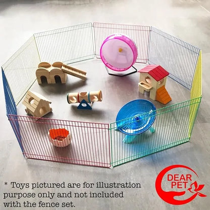Dayang 8-Piece Foldable Rainbow Small Animal Playpen – 36"- hamster