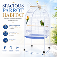 DAYANG A02 PREMIUM PARROT HABITAT WITH INTERACTIVE PLAYTOP & MOBILE STAND – 78 × 60 × 155.5 CM