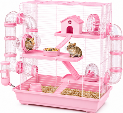 Dear Pet Dayang 511DB Large Multi-Level Hamster Cage with Transparent Tunnel System 47x30.2x70 cm