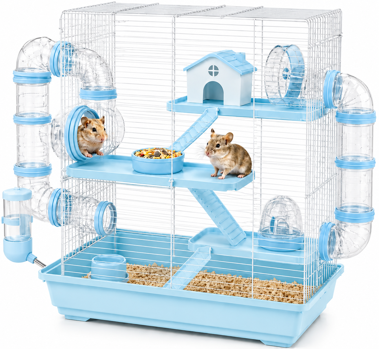 Dear Pet Dayang 511DB Large Multi-Level Hamster Cage with Transparent Tunnel System 47x30.2x70 cm