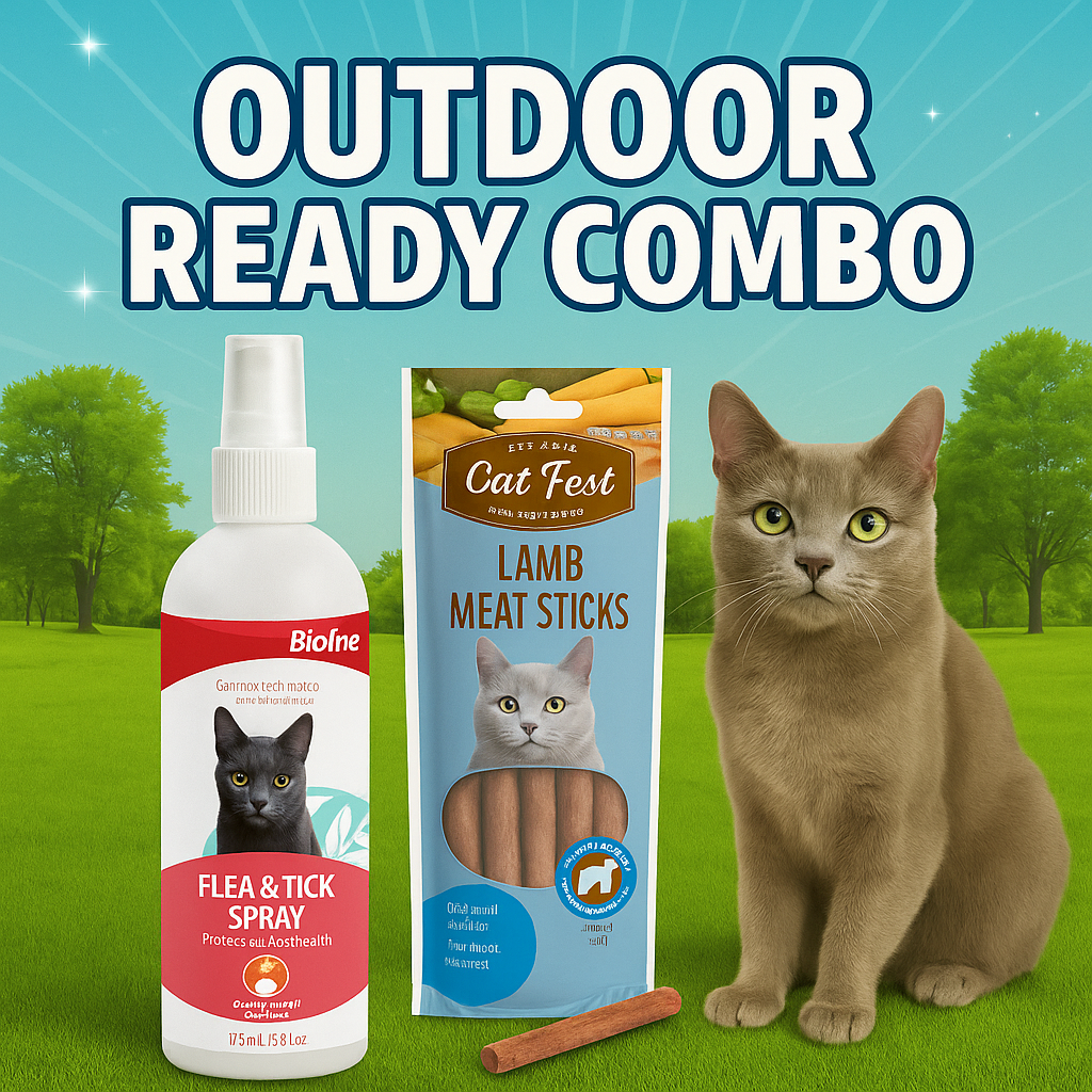 Outdoor Ready Combo – Tick spray  + Cat Treat Pack = Protection + reward