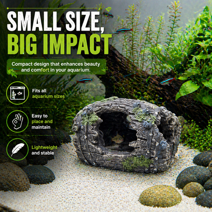 Aquarium Decoration Log Cave Fish Tank Ornament