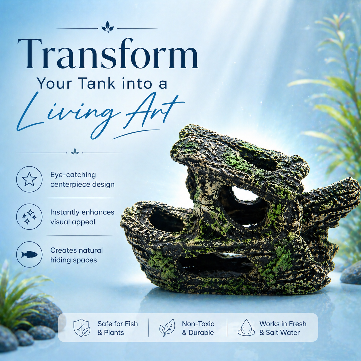 Aquarium Decoration Rock Cave Ornament for Fish Tank, 2020120900774
