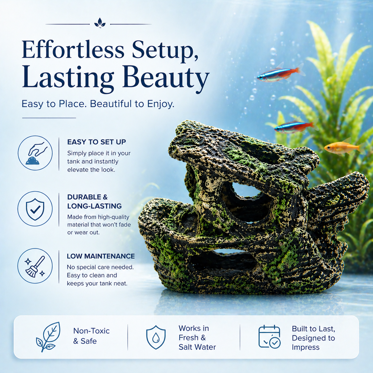 Aquarium Decoration Rock Cave Ornament for Fish Tank, 2020120900774