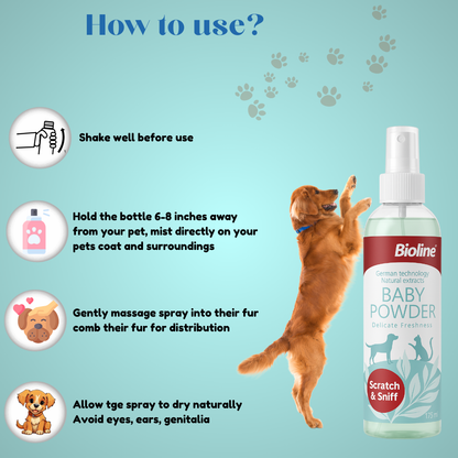 Bioline Baby powder scent-118 ml pet grooming