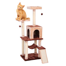 Catry Deluxe Castle Cat Tree with Hammock, Scratching Ramp & Dual Perches