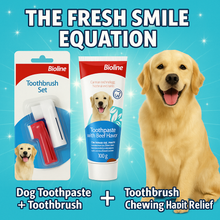 Fresh Smile Pack Combo– Dog Toothpaste with beef flavour + Toothbrush set = Dental hygiene + chewing habit relief