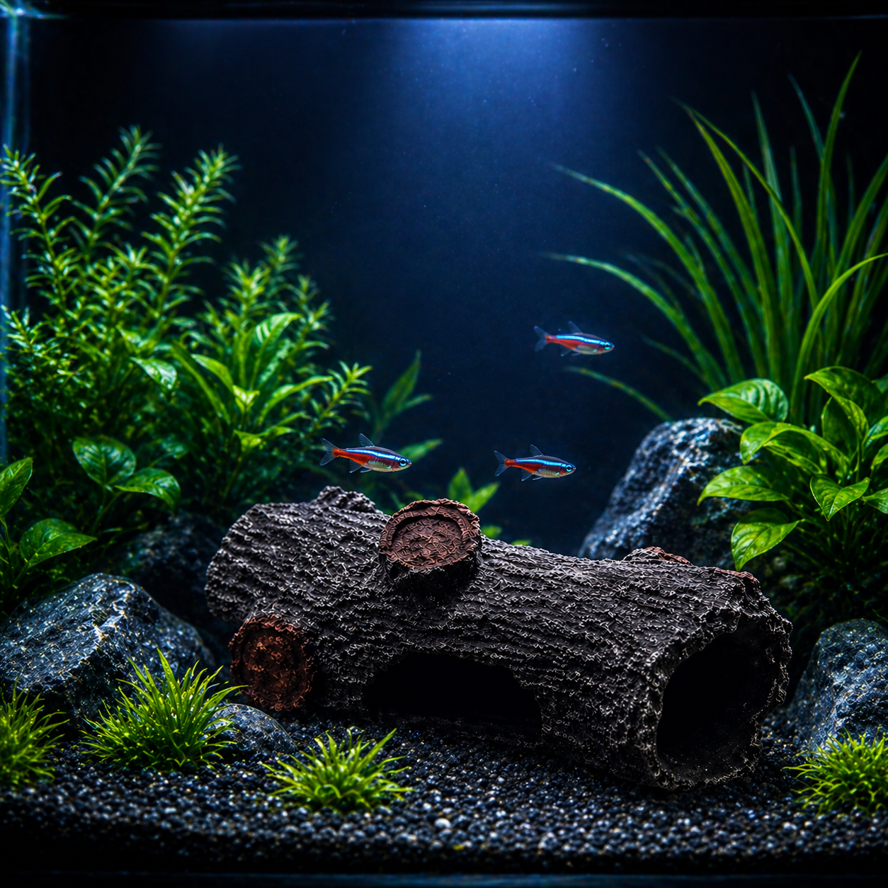 Aquarium Log Decoration Hollow Cave Ornament for Fish Tank