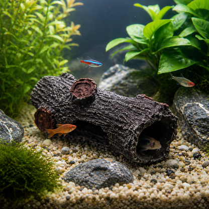 Aquarium Log Decoration Hollow Cave Ornament for Fish Tank