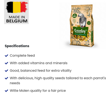 Country African grey parrot seed mix- 2kg bird food