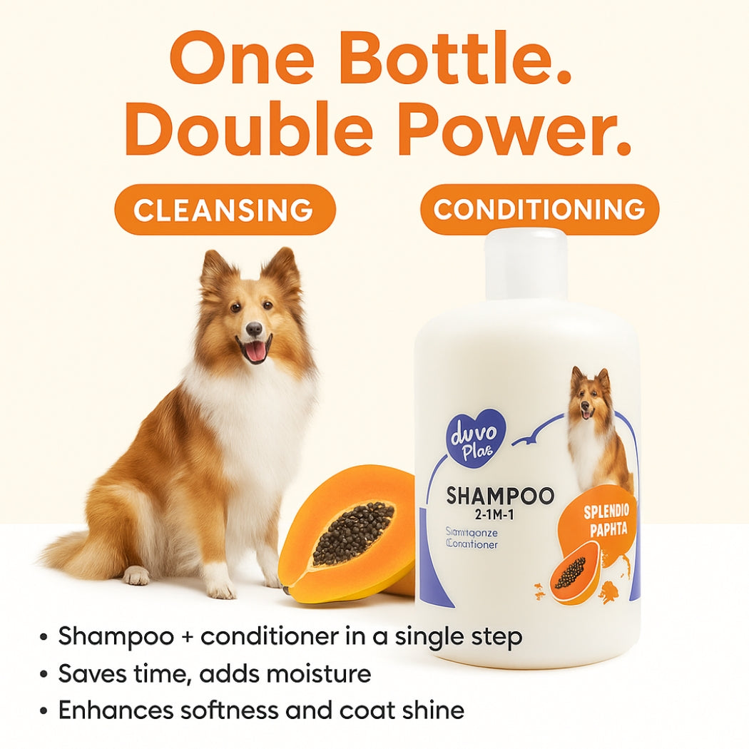 Duvo+- shampoo 2 in 1 - dog shampoo- pet grooming