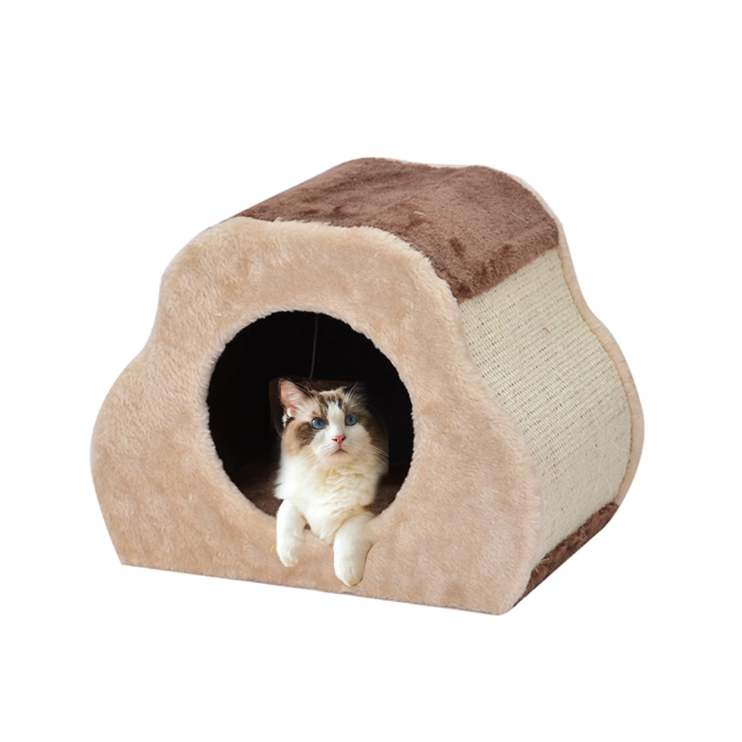 Catry Cozy Cave Cat House with Scratcher