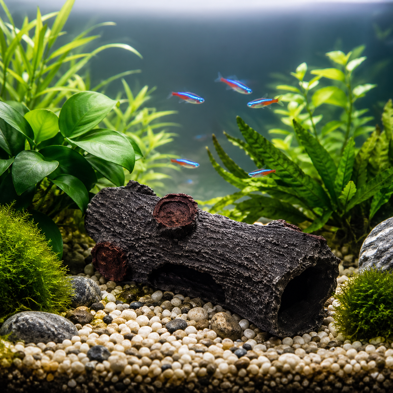 Aquarium Log Decoration Hollow Cave Ornament for Fish Tank