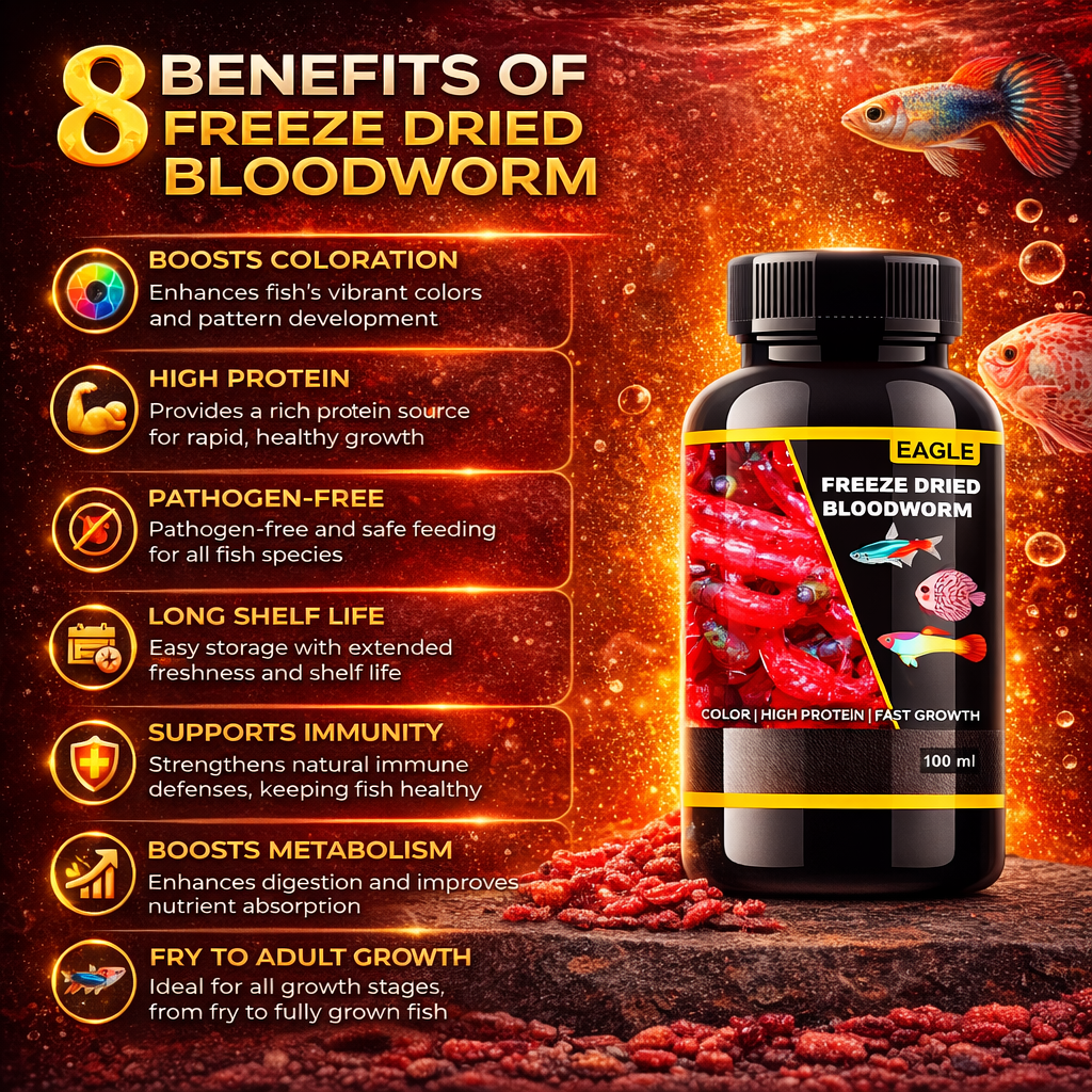 Freeze Dried Bloodworms Fish Food 100ml