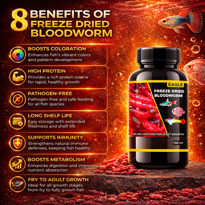 Freeze Dried Bloodworms Fish Food 100ml