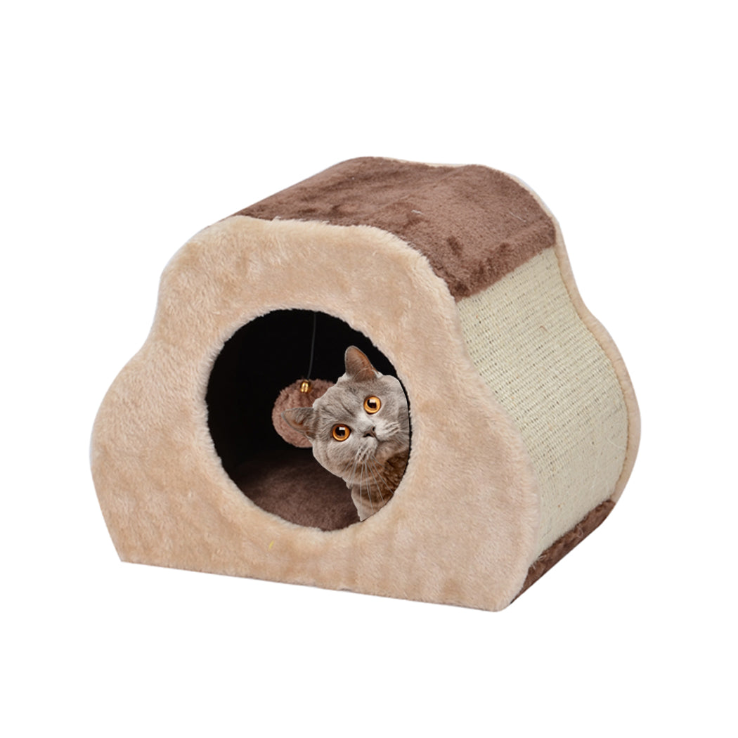 Catry Cozy Cave Cat House with Scratcher