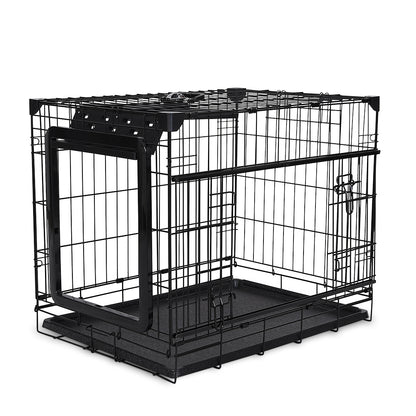 Topline dog bench sliding & folding door Black - dog cage