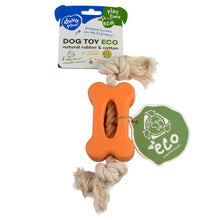 Duvo+ Eco rubber flat bone bamboo/rice + cotton Mixed colors - dog toy