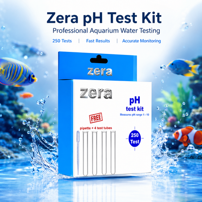 ZERA PH TEST KIT FOR AQUARIUM WATER TESTING – PROFESSIONAL PH MONITORING KIT | 250 TESTS | FAST & ACCURATE RESULTS | MEASURES PH RANGE 1–10