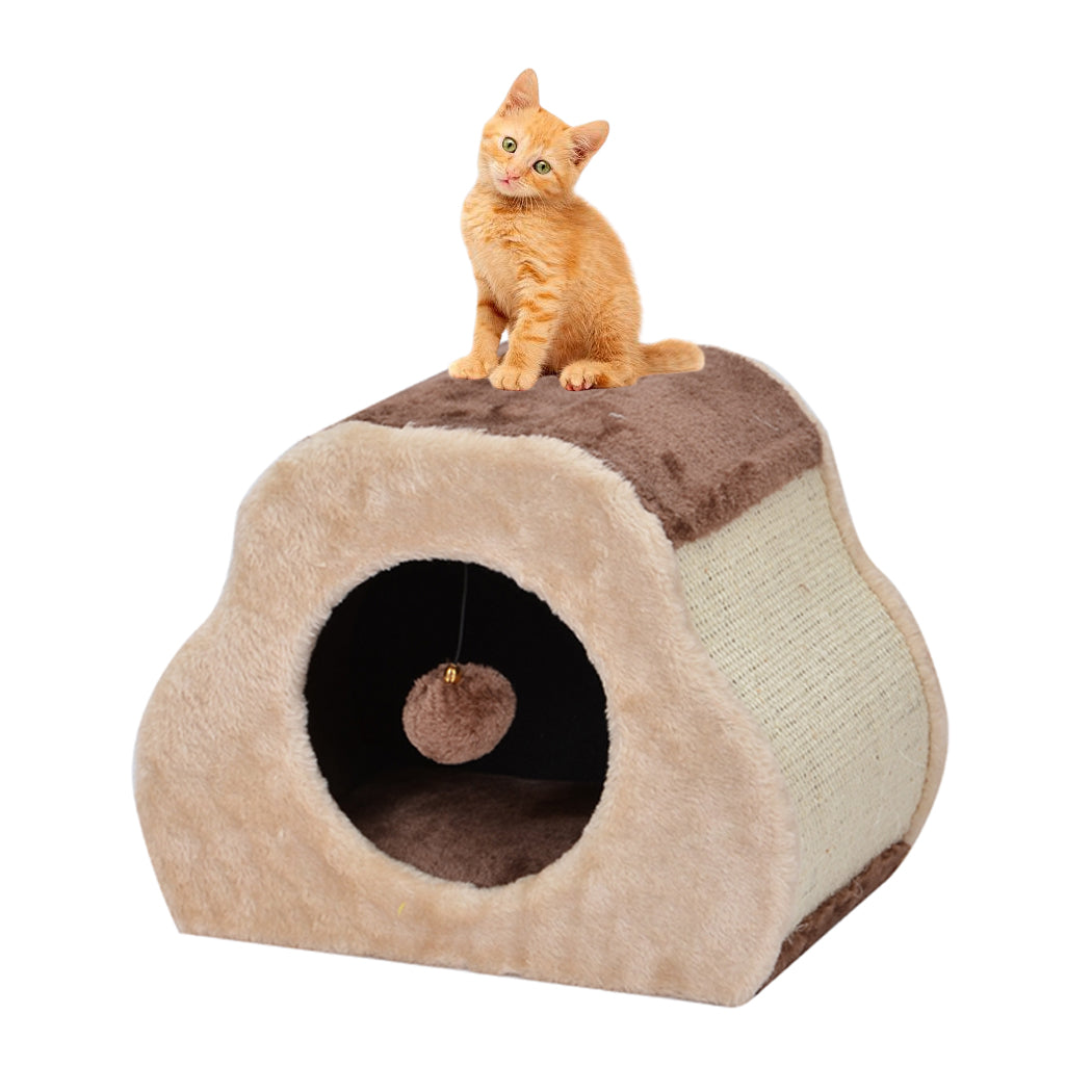 Catry Cozy Cave Cat House with Scratcher