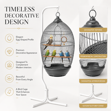 DAYANG 370 DECORATIVE HANGING BIRD CAGE FOR FINCHES, BUDGIES & COCKATIELS – 48.5 × 48.5 × 76 CM